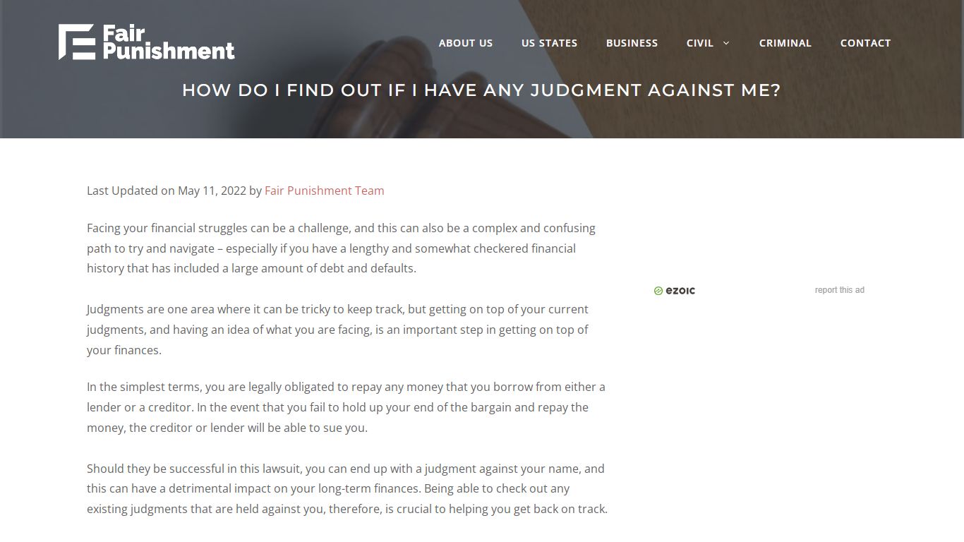 How Do I Find Out If I Have Any Judgment Against Me?